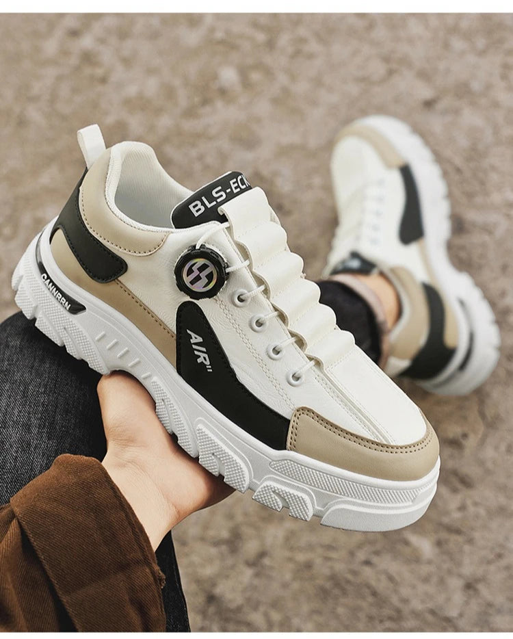 Brand Men Sneakers Leather Platform Casual Shoes for Men Outdoor Comfortable Walking Shoes Luxury Designer Men Running Shoes New