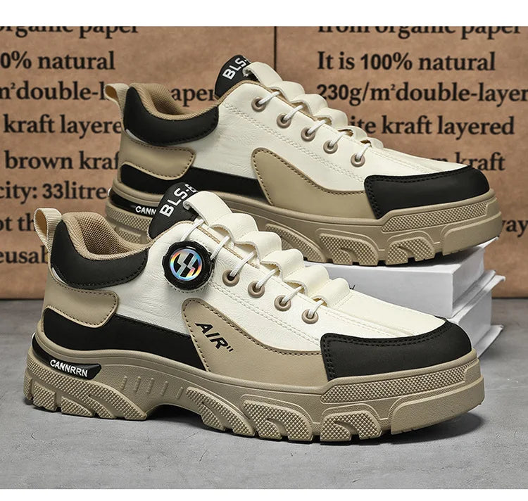 Brand Men Sneakers Leather Platform Casual Shoes for Men Outdoor Comfortable Walking Shoes Luxury Designer Men Running Shoes New