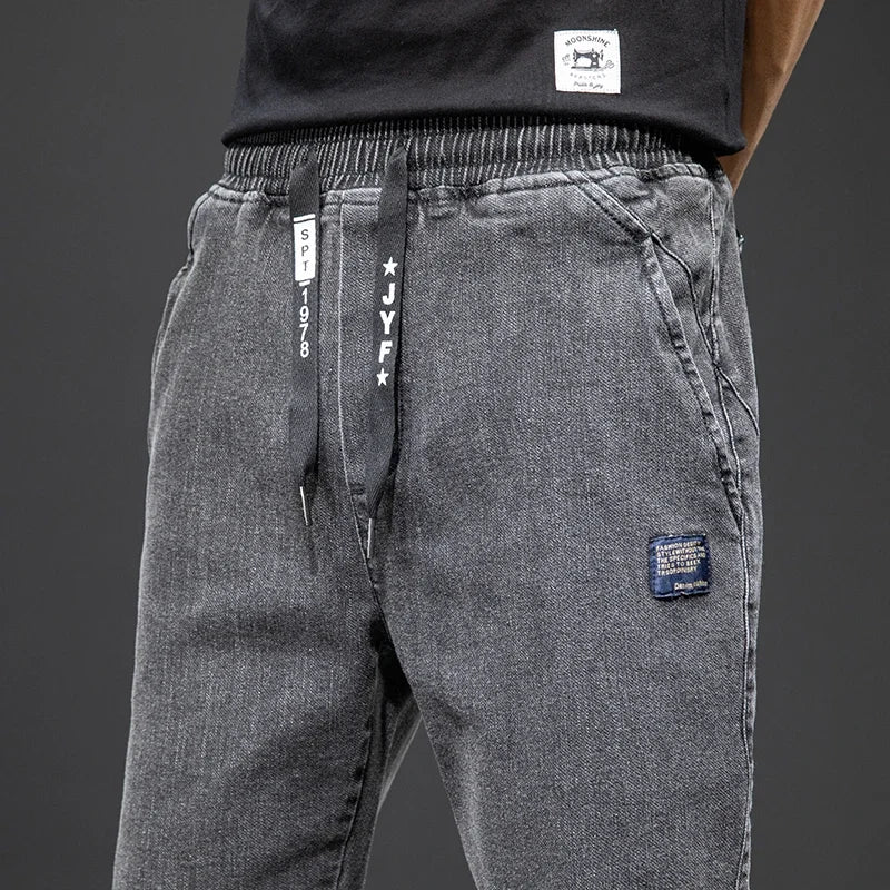 Spring Summer Black Blue Cargo Jeans Men Streetwear Denim Jogger Pants Men Baggy Harem Jean Trousers Plus Size M-8XL