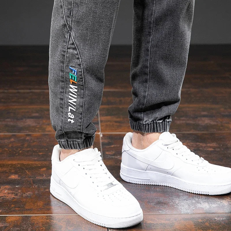 Spring Summer Black Blue Cargo Jeans Men Streetwear Denim Jogger Pants Men Baggy Harem Jean Trousers Plus Size M-8XL