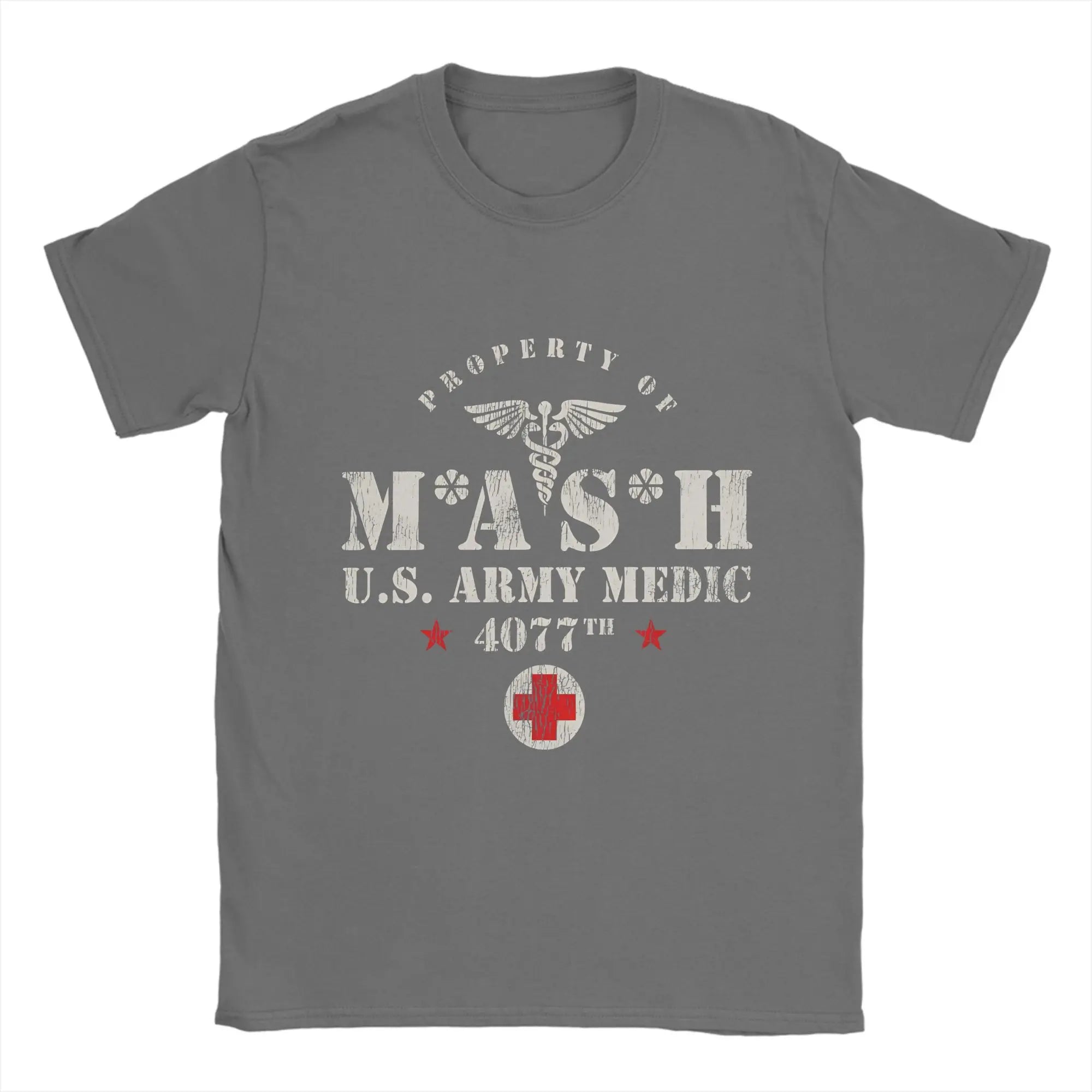 Men's MASH 4077  T Shirts  Cotton Clothes Awesome Short Sleeve Crew Neck Tees Plus Size T-Shirts
