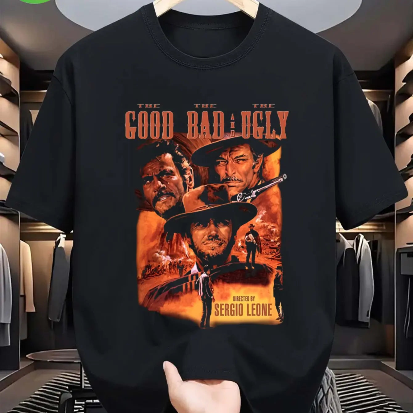 Men's Black T-Shirt Featuring The Good The Bad and The Ugly Graphic Short Sleeve Men's T-shirts for Summer Unisex All-Season