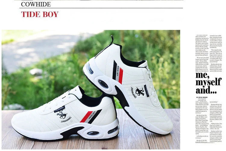 2026Men's Sneakers Versatile Air Cushion Running Shoes Men Platform Leather Vulcanized Shoes Breathable Men Casual Sport Shoes