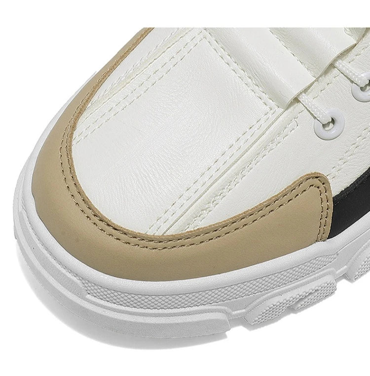 Brand Men Sneakers Leather Platform Casual Shoes for Men Outdoor Comfortable Walking Shoes Luxury Designer Men Running Shoes New