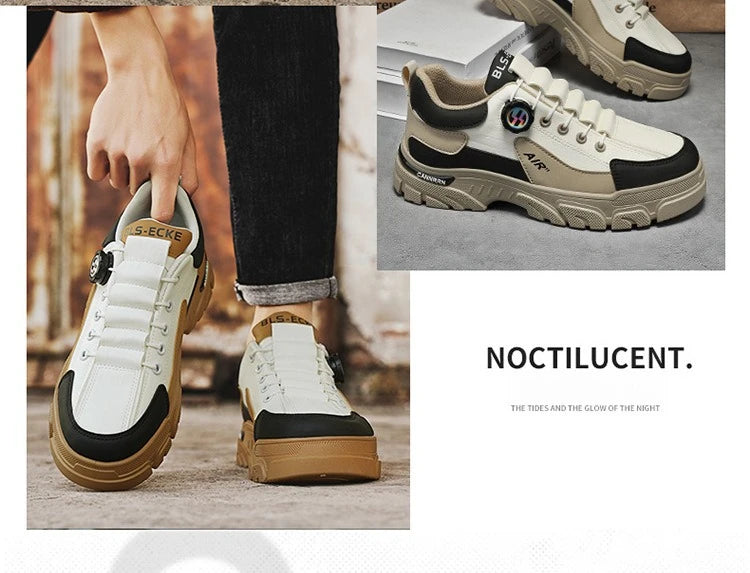 Brand Men Sneakers Leather Platform Casual Shoes for Men Outdoor Comfortable Walking Shoes Luxury Designer Men Running Shoes New