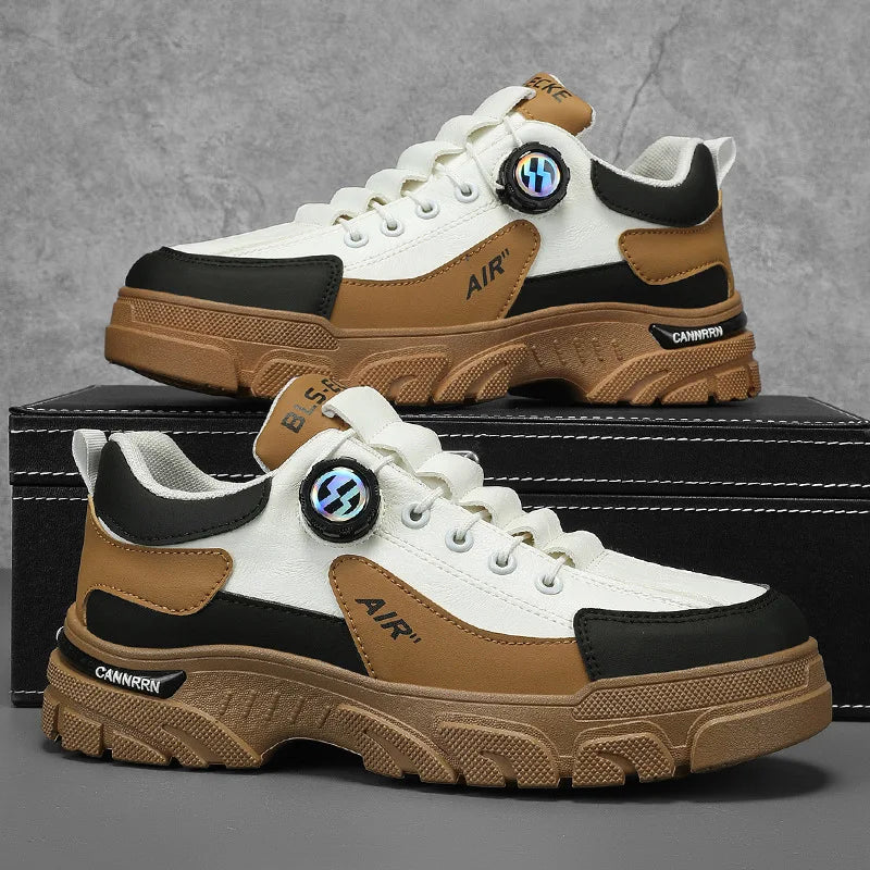 Brand Men Sneakers Leather Platform Casual Shoes for Men Outdoor Comfortable Walking Shoes Luxury Designer Men Running Shoes New