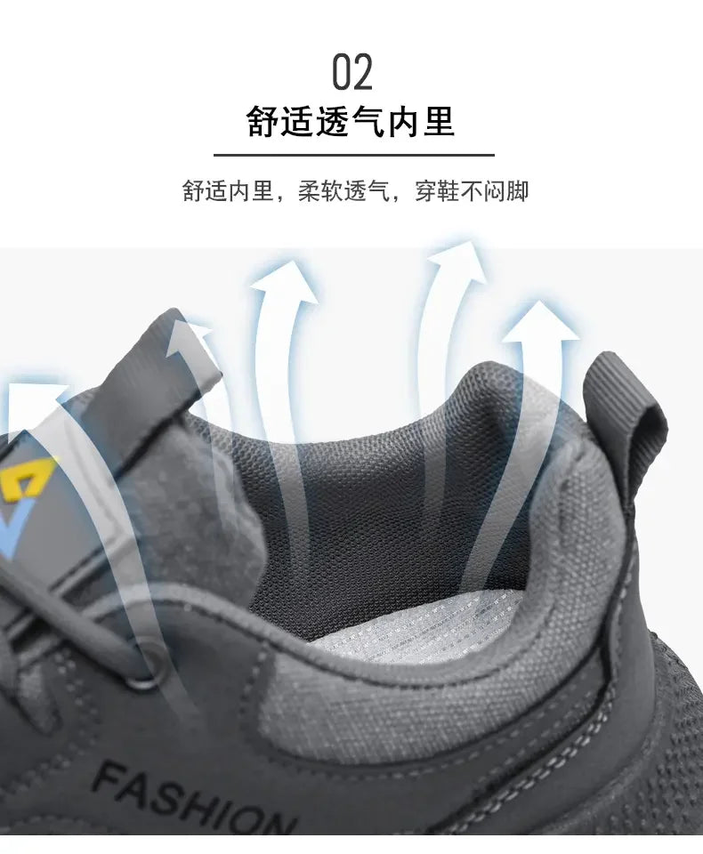 Sneakers for Men High Quality Thick Soled Work Strap Outdoor Mountaineering Anti Slip Platform Wear-resistant Casual Sport Shoes