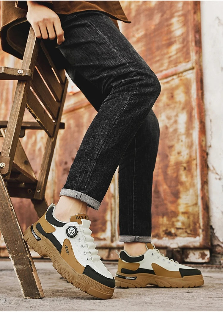 Brand Men Sneakers Leather Platform Casual Shoes for Men Outdoor Comfortable Walking Shoes Luxury Designer Men Running Shoes New