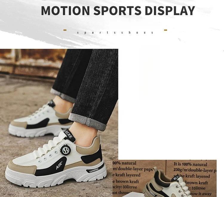 Brand Men Sneakers Leather Platform Casual Shoes for Men Outdoor Comfortable Walking Shoes Luxury Designer Men Running Shoes New