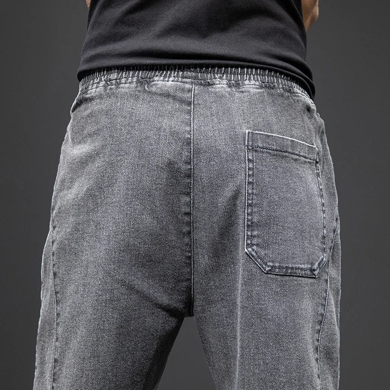 Spring Summer Black Blue Cargo Jeans Men Streetwear Denim Jogger Pants Men Baggy Harem Jean Trousers Plus Size M-8XL