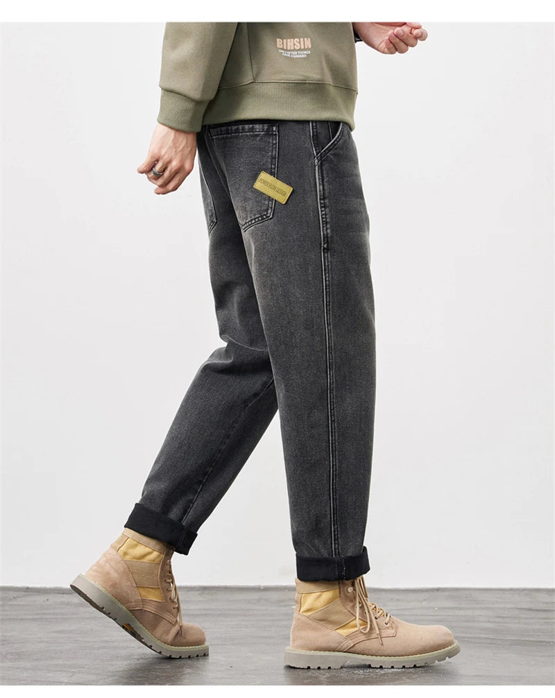 Men's Jeans Baggy Pants Loose Fit Harem Pants For Men Clothing Streetwear Fashion Pockets Patchwork Large Trousers Oversized 42