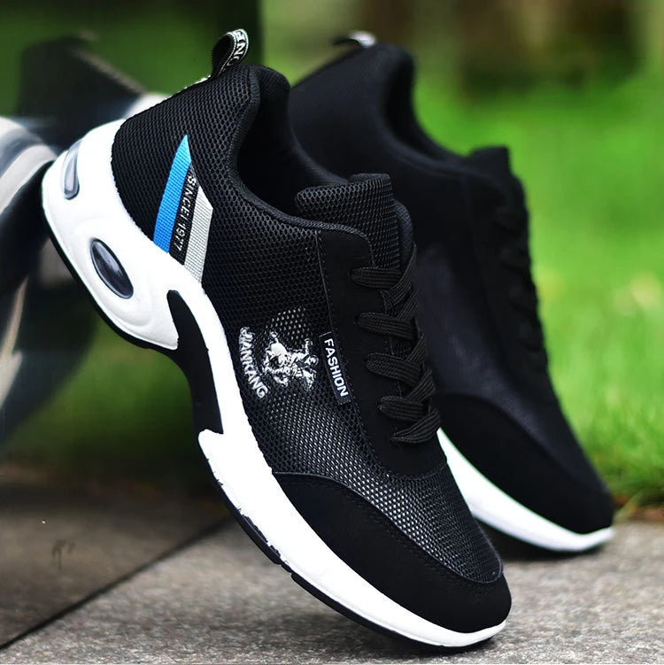2026Men's Sneakers Versatile Air Cushion Running Shoes Men Platform Leather Vulcanized Shoes Breathable Men Casual Sport Shoes