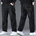 Plus Size Men Jeans Pants 46 48 50 100-150kg Autumn Winter Casual Long Pants Straight Cut Jeans Denim Big Size Men Clothing