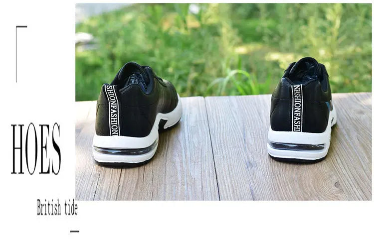 2026Men's Sneakers Versatile Air Cushion Running Shoes Men Platform Leather Vulcanized Shoes Breathable Men Casual Sport Shoes