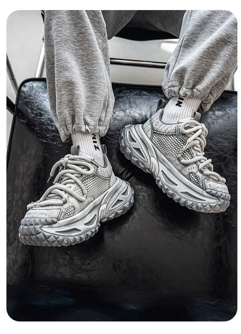 Shoes for Men Mesh Breathable Platform Sneakers Light Luxury High-end Casual Men Shoes Trend Comfort Men Shoes Кроссовки Мужские