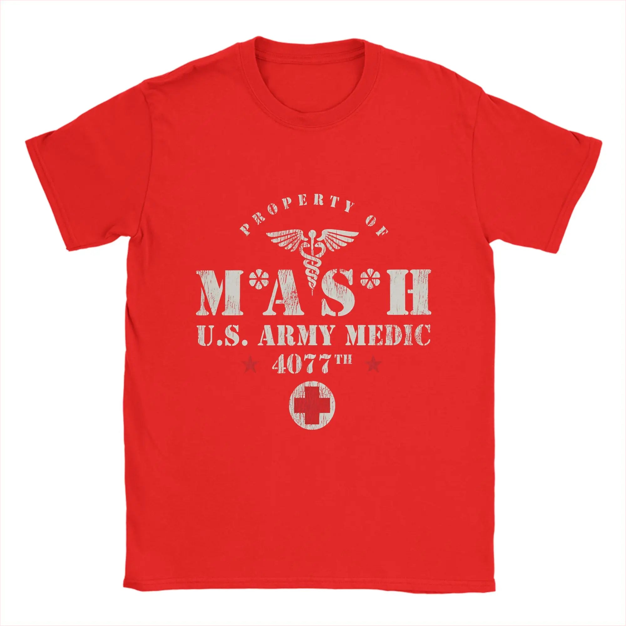Men's MASH 4077  T Shirts  Cotton Clothes Awesome Short Sleeve Crew Neck Tees Plus Size T-Shirts