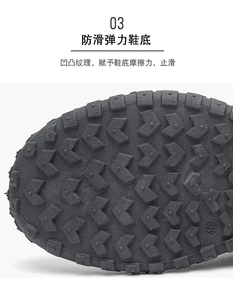 Sneakers for Men High Quality Thick Soled Work Strap Outdoor Mountaineering Anti Slip Platform Wear-resistant Casual Sport Shoes