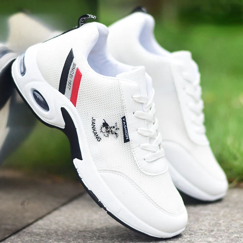 2026Men's Sneakers Versatile Air Cushion Running Shoes Men Platform Leather Vulcanized Shoes Breathable Men Casual Sport Shoes