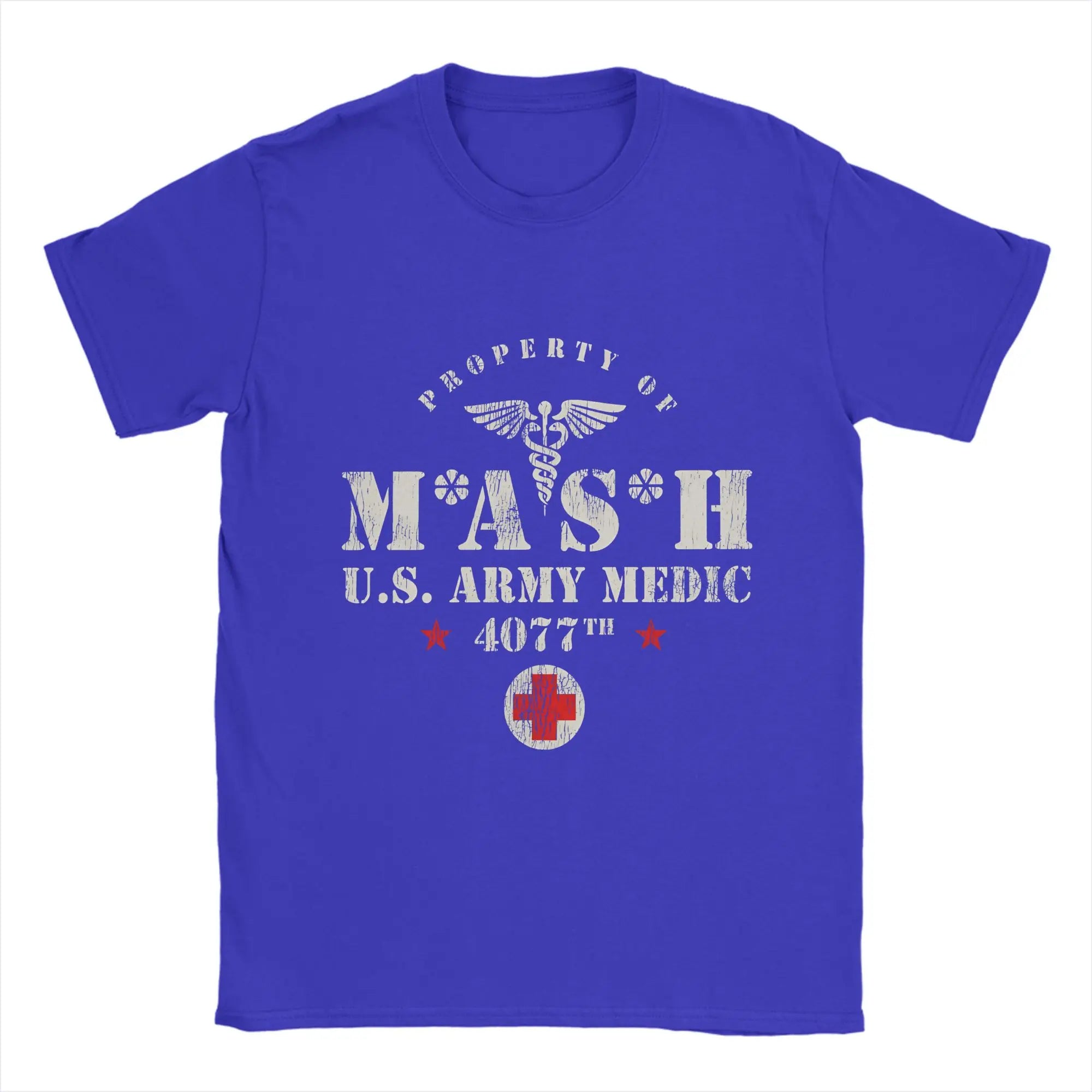 Men's MASH 4077  T Shirts  Cotton Clothes Awesome Short Sleeve Crew Neck Tees Plus Size T-Shirts