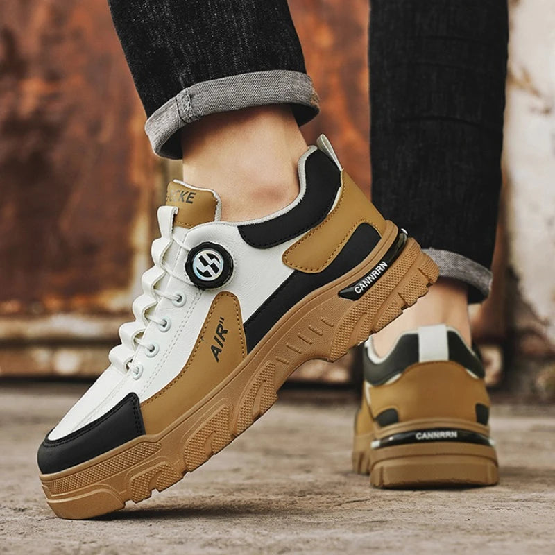 Brand Men Sneakers Leather Platform Casual Shoes for Men Outdoor Comfortable Walking Shoes Luxury Designer Men Running Shoes New