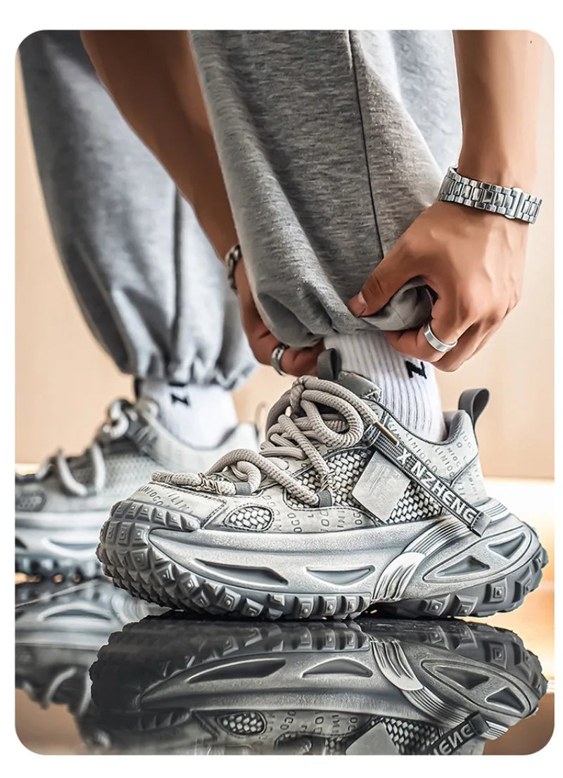 Shoes for Men Mesh Breathable Platform Sneakers Light Luxury High-end Casual Men Shoes Trend Comfort Men Shoes Кроссовки Мужские
