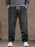 plus size jeans men loose straight autumn man high elasticity father trousers 44 46 48 jeans for men 7XL 6XL 5XL 8XL