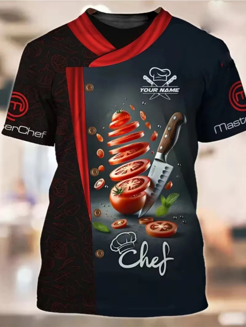 Men T-Shirts 3D Printed Fashion Chef Graphic Summer Short Sleeve Work T-Shirts Loose Lightweight Oversized Funny Work Tees Tops
