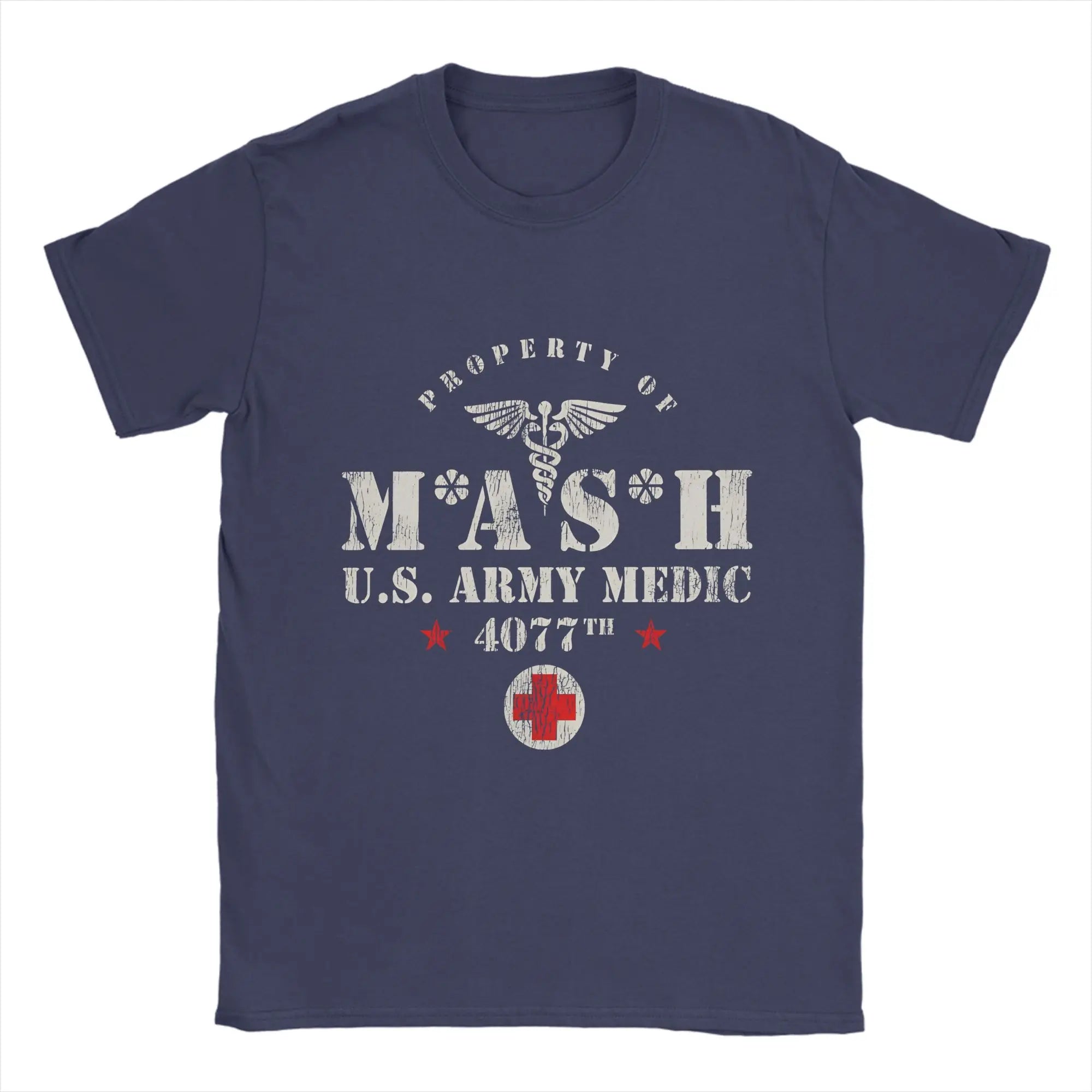 Men's MASH 4077  T Shirts  Cotton Clothes Awesome Short Sleeve Crew Neck Tees Plus Size T-Shirts