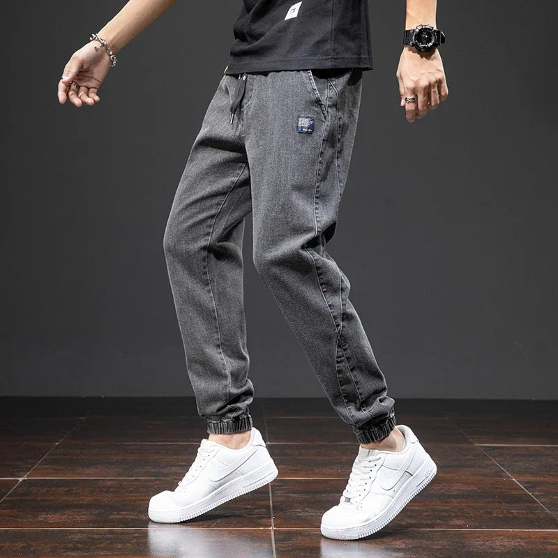 Spring Summer Black Blue Cargo Jeans Men Streetwear Denim Jogger Pants Men Baggy Harem Jean Trousers Plus Size M-8XL