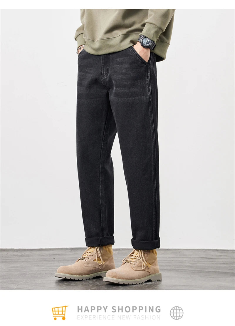 Men's Jeans Baggy Pants Loose Fit Harem Pants For Men Clothing Streetwear Fashion Pockets Patchwork Large Trousers Oversized 42