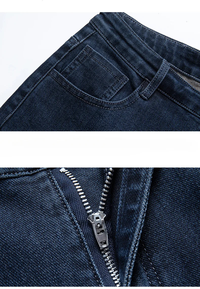 2024 Spring Autumn New Business Straight Jeans Men Embroidery Casual Versatile Fashion Mens Clothing Denim Trousers Male Clothes