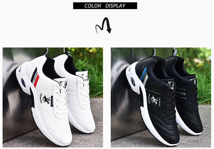 2026Men's Sneakers Versatile Air Cushion Running Shoes Men Platform Leather Vulcanized Shoes Breathable Men Casual Sport Shoes