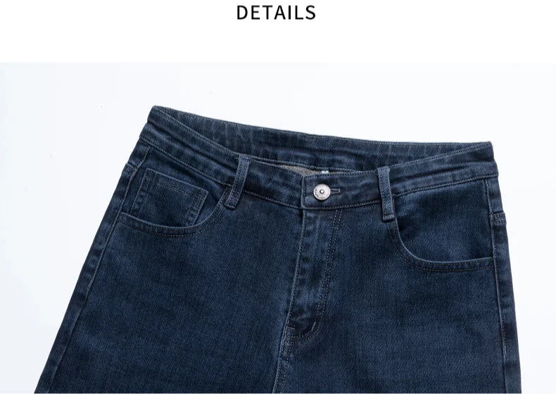 2024 Spring Autumn New Business Straight Jeans Men Embroidery Casual Versatile Fashion Mens Clothing Denim Trousers Male Clothes