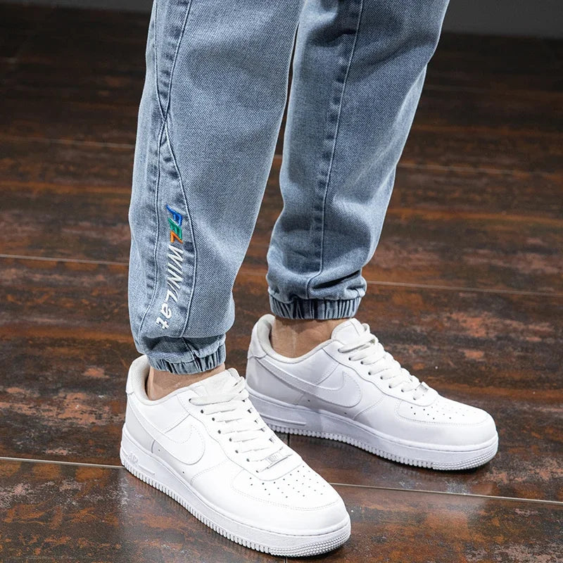 Spring Summer Black Blue Cargo Jeans Men Streetwear Denim Jogger Pants Men Baggy Harem Jean Trousers Plus Size M-8XL