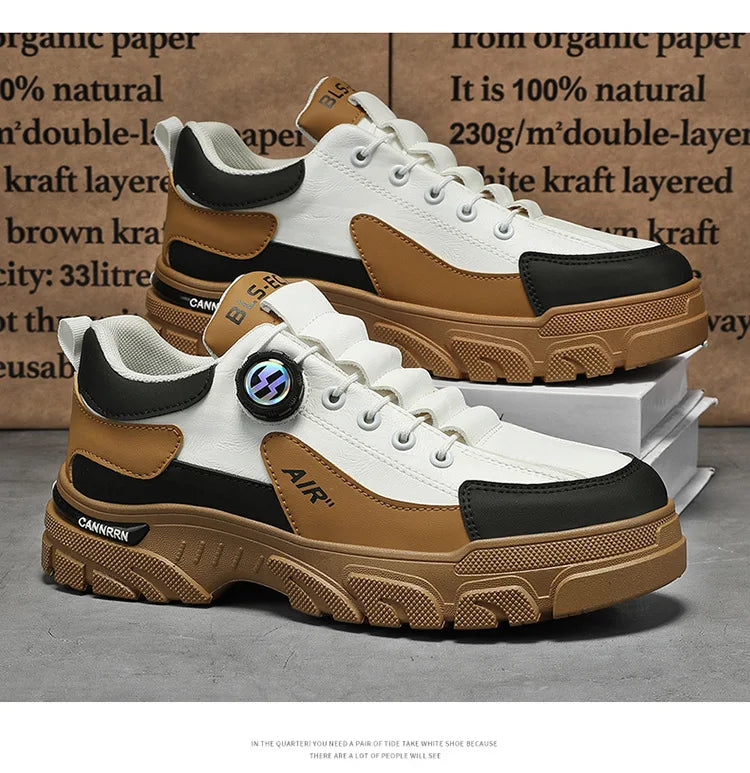 Brand Men Sneakers Leather Platform Casual Shoes for Men Outdoor Comfortable Walking Shoes Luxury Designer Men Running Shoes New