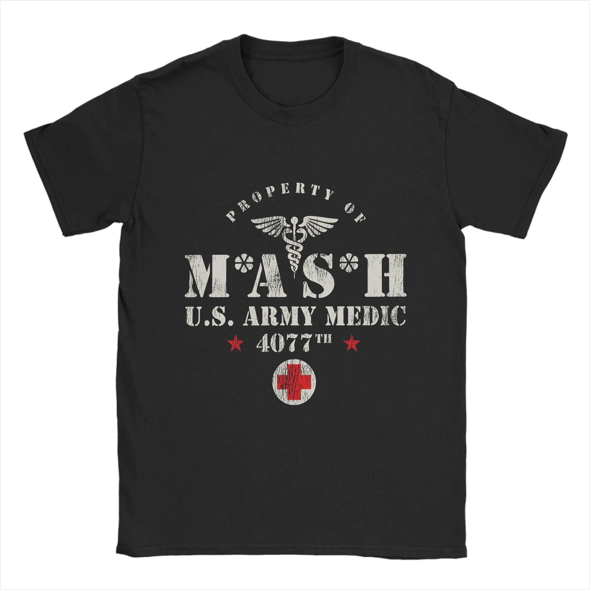 Men's MASH 4077  T Shirts  Cotton Clothes Awesome Short Sleeve Crew Neck Tees Plus Size T-Shirts