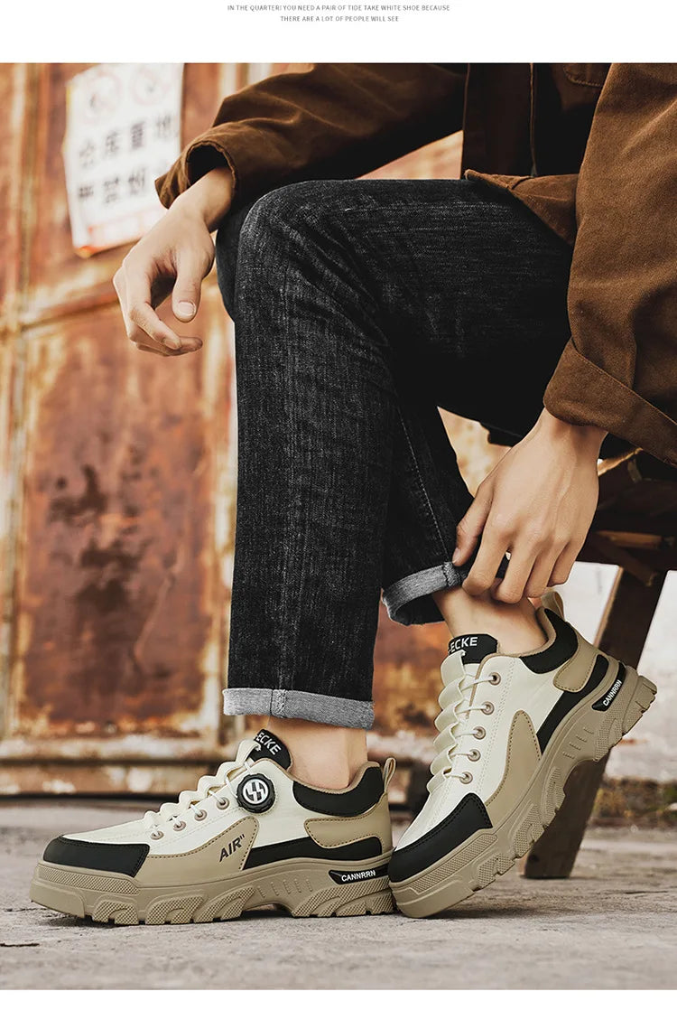 Brand Men Sneakers Leather Platform Casual Shoes for Men Outdoor Comfortable Walking Shoes Luxury Designer Men Running Shoes New