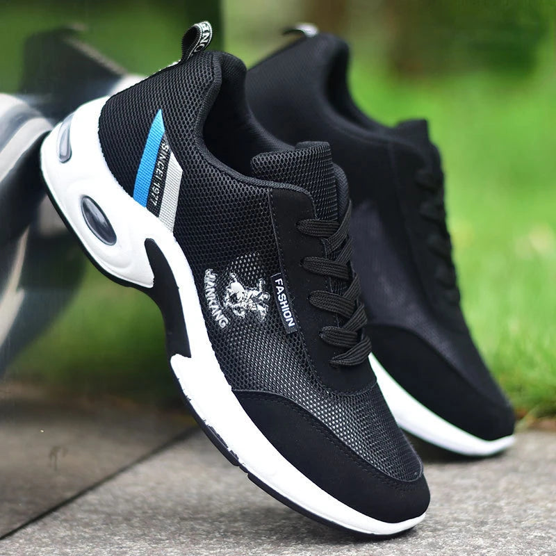 2026Men's Sneakers Versatile Air Cushion Running Shoes Men Platform Leather Vulcanized Shoes Breathable Men Casual Sport Shoes