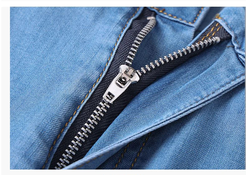 Summer Ultra-thin Men's Jeans Lyocell Soft Breathable Loose Straight Light Blue Denim Pants Business Casual Ice Silk Trousers