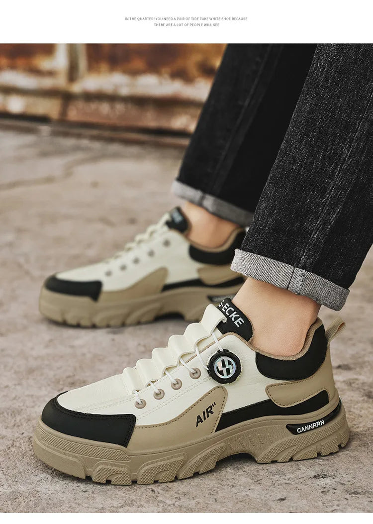 Brand Men Sneakers Leather Platform Casual Shoes for Men Outdoor Comfortable Walking Shoes Luxury Designer Men Running Shoes New