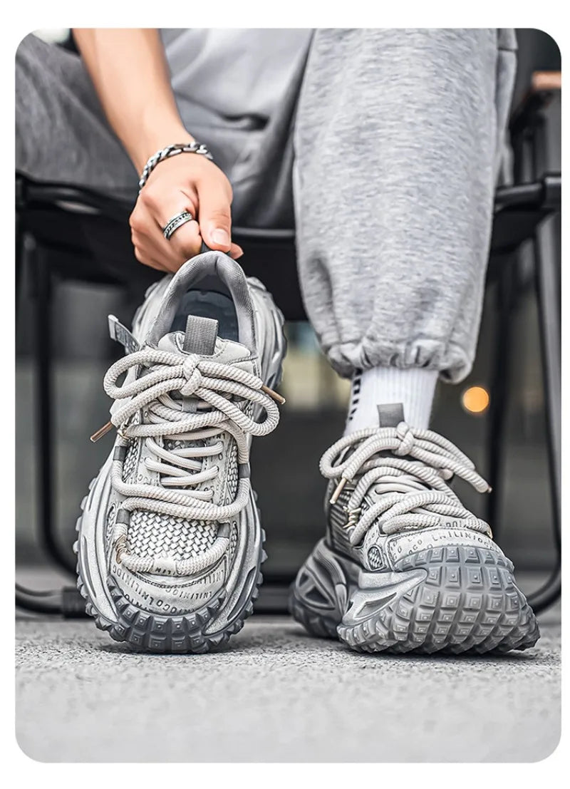Shoes for Men Mesh Breathable Platform Sneakers Light Luxury High-end Casual Men Shoes Trend Comfort Men Shoes Кроссовки Мужские