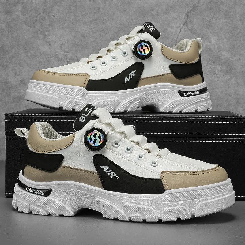 Brand Men Sneakers Leather Platform Casual Shoes for Men Outdoor Comfortable Walking Shoes Luxury Designer Men Running Shoes New