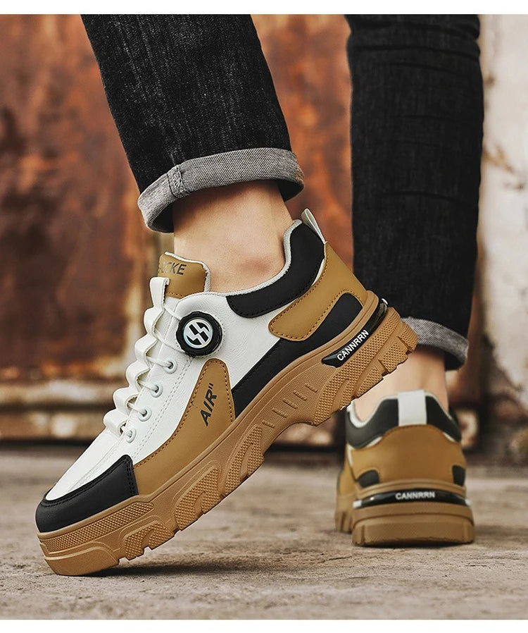 Brand Men Sneakers Leather Platform Casual Shoes for Men Outdoor Comfortable Walking Shoes Luxury Designer Men Running Shoes New