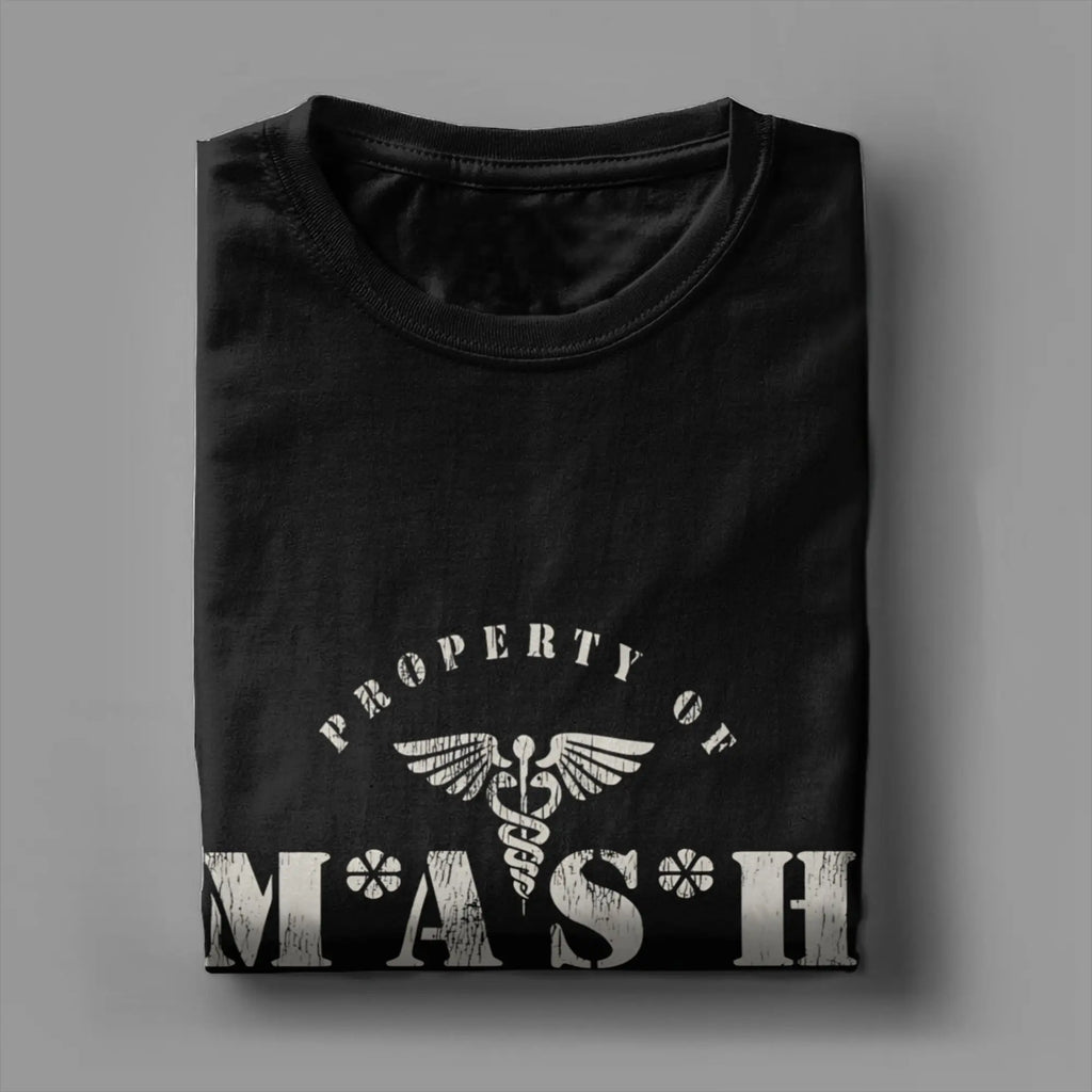 Men's MASH 4077  T Shirts  Cotton Clothes Awesome Short Sleeve Crew Neck Tees Plus Size T-Shirts