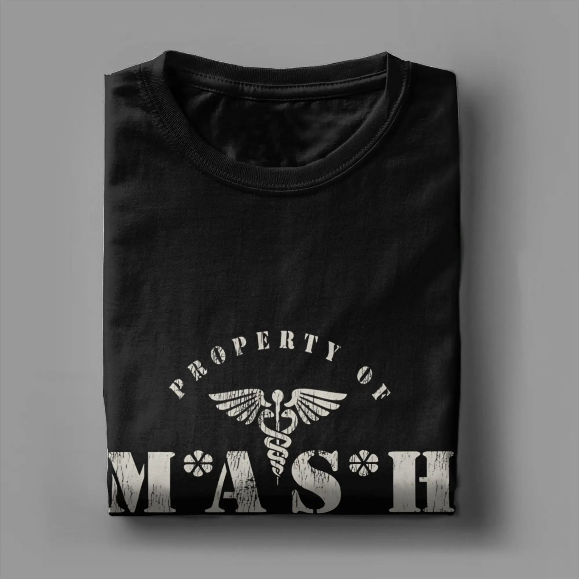 Men's MASH 4077  T Shirts  Cotton Clothes Awesome Short Sleeve Crew Neck Tees Plus Size T-Shirts