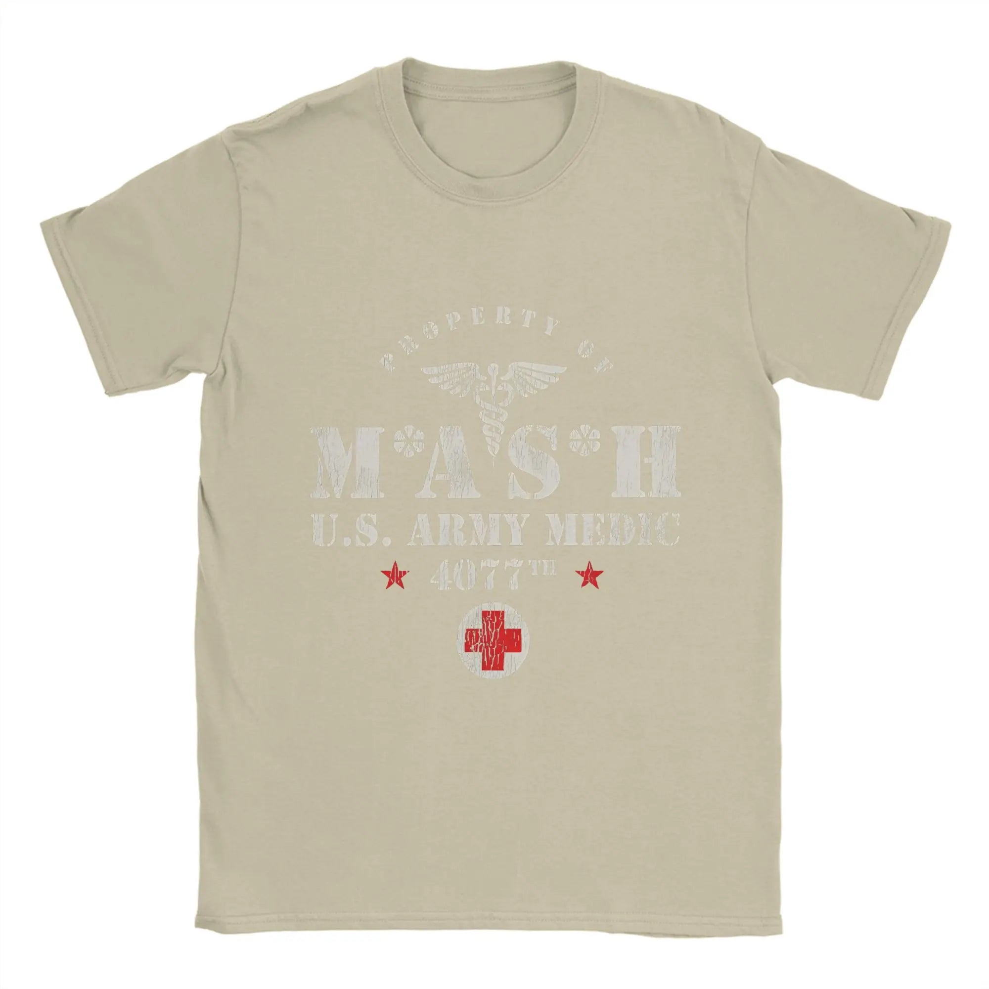 Men's MASH 4077  T Shirts  Cotton Clothes Awesome Short Sleeve Crew Neck Tees Plus Size T-Shirts