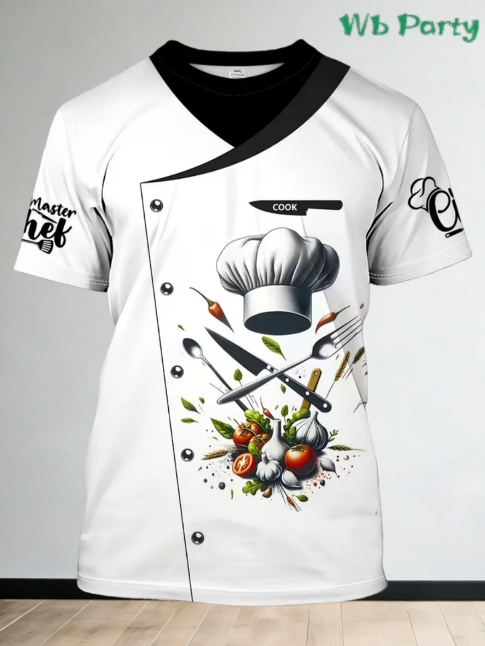 Men T-Shirts 3D Printed Fashion Chef Graphic Summer Short Sleeve Work T-Shirts Loose Lightweight Oversized Funny Work Tees Tops