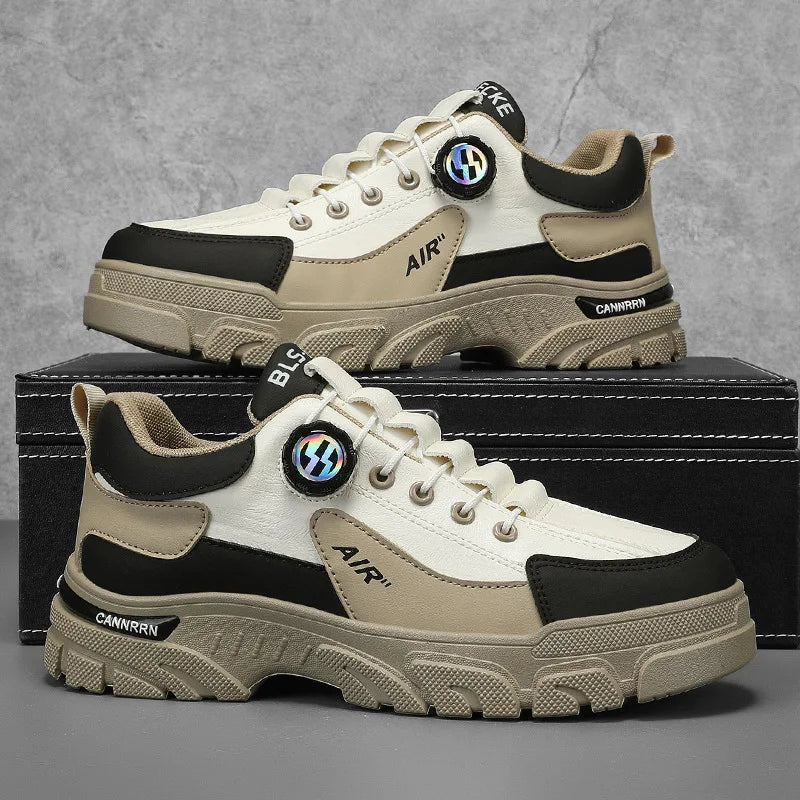 Brand Men Sneakers Leather Platform Casual Shoes for Men Outdoor Comfortable Walking Shoes Luxury Designer Men Running Shoes New