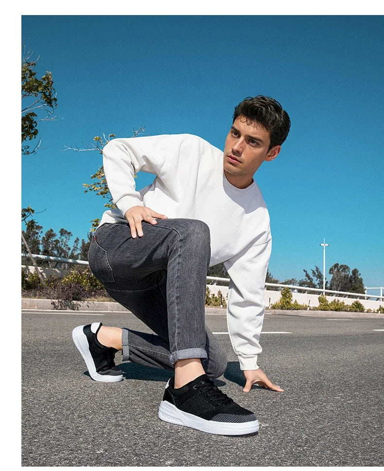 Men Shoes Sneakers for Men Fashion Comfort Lightweight Breathable Casual Shoes Outdoor Walking Skateboard Footwear Size 39-46