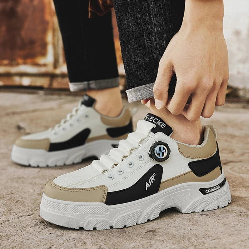 Brand Men Sneakers Leather Platform Casual Shoes for Men Outdoor Comfortable Walking Shoes Luxury Designer Men Running Shoes New